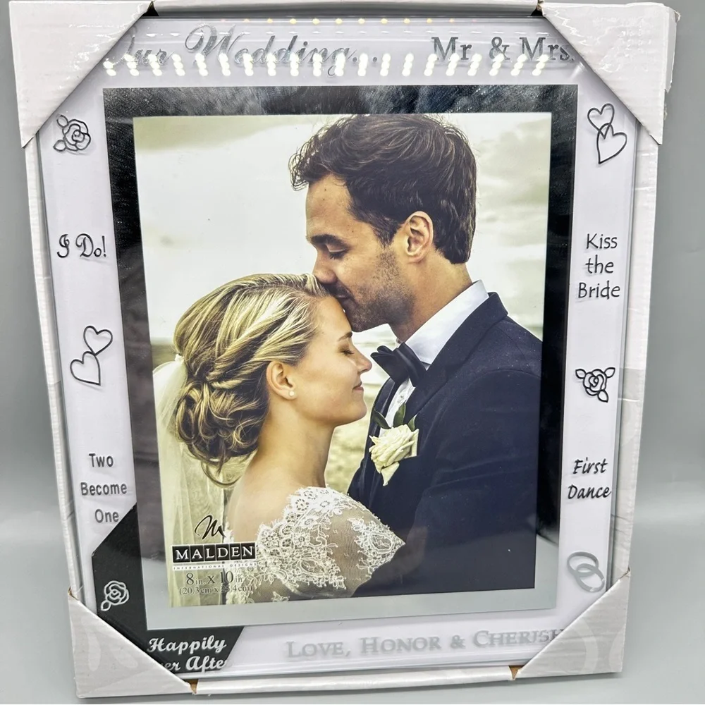 👉 Malden Silver Our Wedding Love Honour & Cherish Photo Frame
